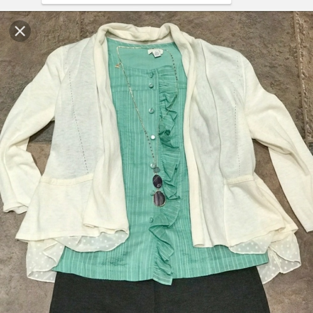 Green Blouse with Ruffle detail